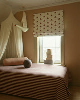 Sweet Pea Linen Roman Blind - Burgundy - Blackout Lined