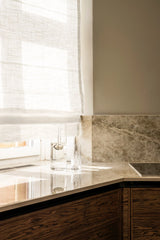 Linen roman blind - Pure white