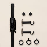 Metal curtain pole and rings