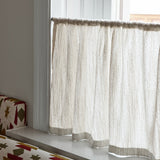 Bouclé Wave Ruffle Café Curtain - Off White