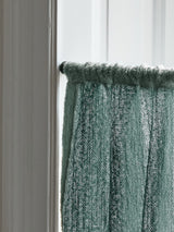 Bouclé Wave Ruffle Café Curtain - Petrol