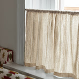 Bouclé Wave Ruffle Café Curtain - Sand