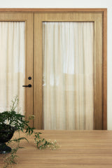 Sheer Linen café curtain, double pole - off-white