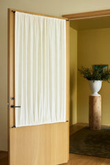 Linen café curtain, double pole - Off White