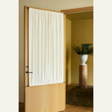 Linen café curtain, double pole - Off White