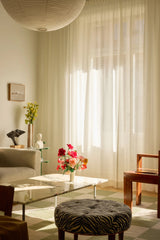 Sheer linen curtain - off-white