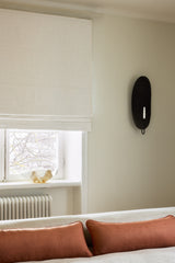 Linen roman blind - Pure white - Blackout Lined