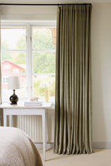 Velvet curtain - khaki