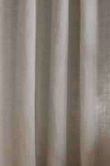 Sheer Linen Café Curtain With Rings - Grey