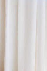 Sheer Linen Café Curtain With Rings - Pure White