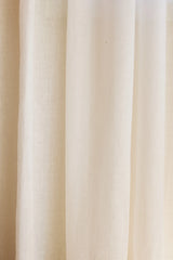 Sheer Linen Café Curtain With Rings - Off White