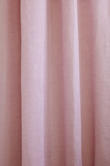 Sheer Linen Café Curtain With Rings - Pink