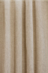 Sheer Linen Café Curtain With Rings - Sand