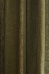 Sheer Linen Café Curtain With Rings - Khaki