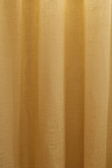 Sheer Linen Café Curtain With Rings - Mustard