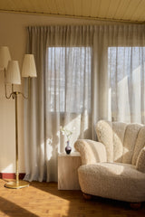 Sheer linen curtain - grey