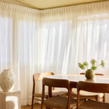 Sheer linen curtain - off-white