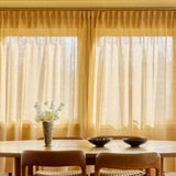 Sheer linen curtain - mustard