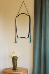 Sheer linen curtain - petrol