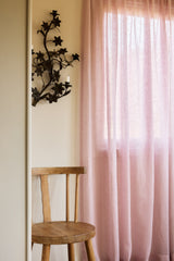 Sheer linen curtain - pink
