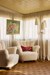 Sheer linen curtain - sand