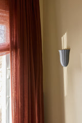 Sheer linen curtain - Terracotta