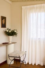 Sheer linen curtain - pure white