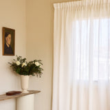 Sheer linen curtain - pure white