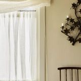 Linen Café Curtain With Rings - Off White