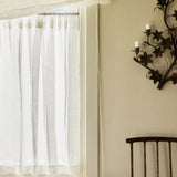 Linen Café Curtain With Rings - Off White