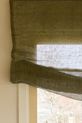 Sheer linen soft roman blind - khaki