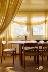 Sheer linen soft roman blind - mustard