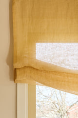 Sheer linen soft roman blind - mustard