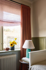 Sheer linen soft roman blind - pink