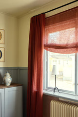 Sheer linen soft roman blind - Terracotta