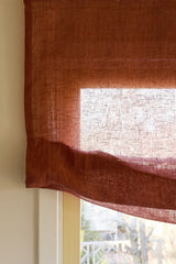 Sheer linen soft roman blind - Terracotta