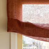 Sheer linen soft roman blind - Terracotta