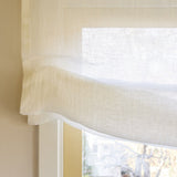 Sheer linen soft roman blind - Pure white