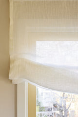 Sheer linen soft roman blind - Pure white