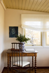 Sheer linen soft roman blind - Pure white