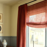 Sheer linen soft roman blind - Terracotta