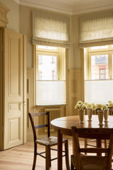 Stripe linen roman blind - Olive green