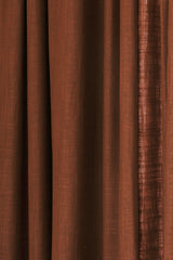 Linen Café Curtain With Rings - Terracotta