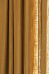 Linen Café Curtain With Rings - Mustard