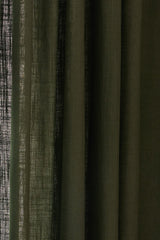 Linen Café Curtain With Rings - Khaki