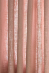 Linen Café Curtain With Rings - Pink