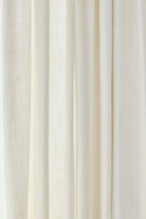 Linen Café Curtain With Rings - Pure White