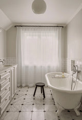 Sheer linen curtain - pure white