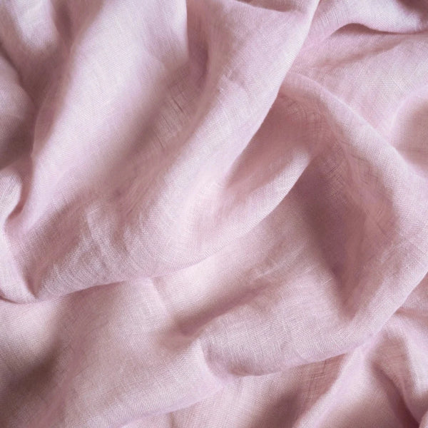Sheer Linen café curtain, double pole - Pink
