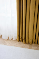 Linen curtain - Mustard - Blackout Lined